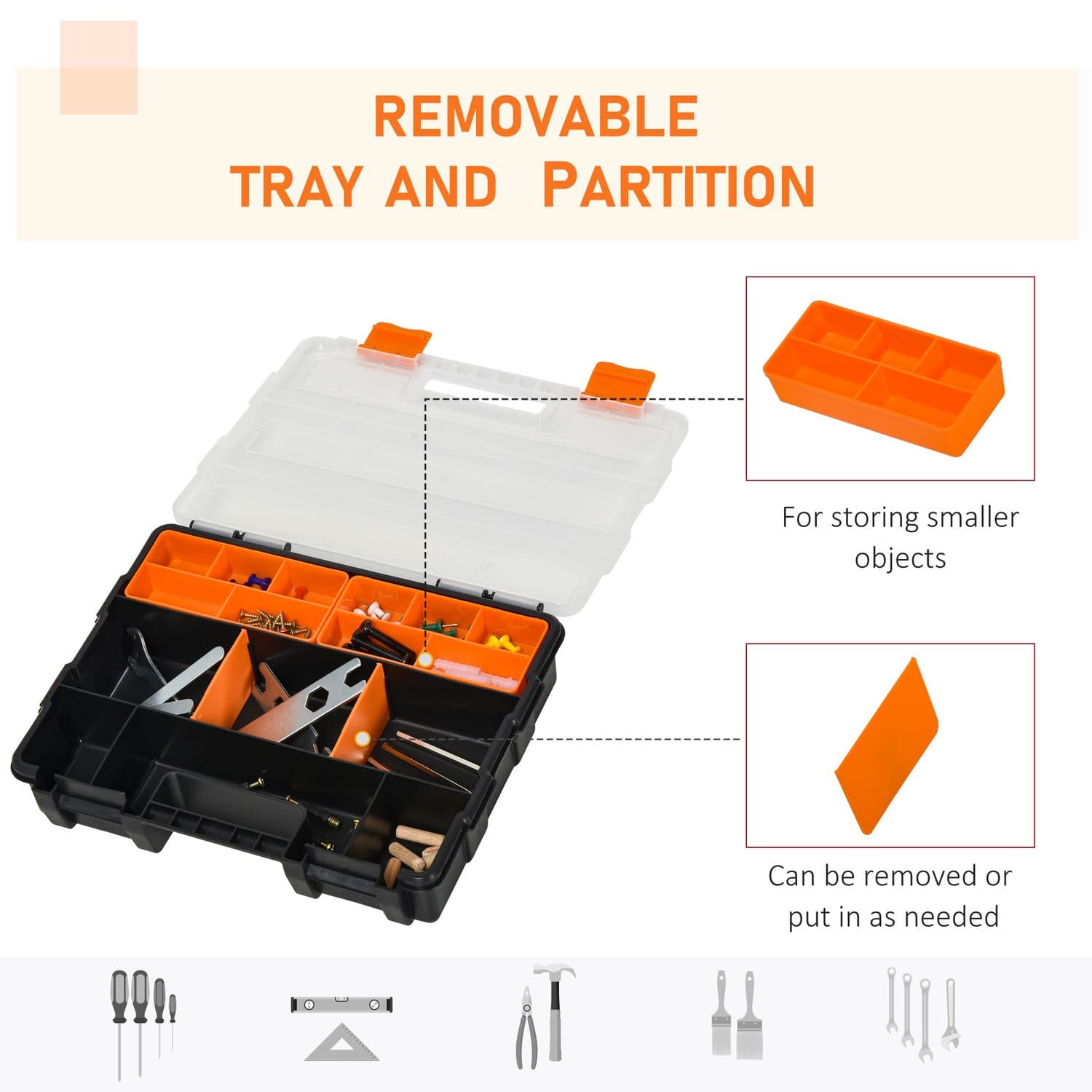 4-Piece Stackable Tool Storage Set with Locking Lids and Dividers - image 4