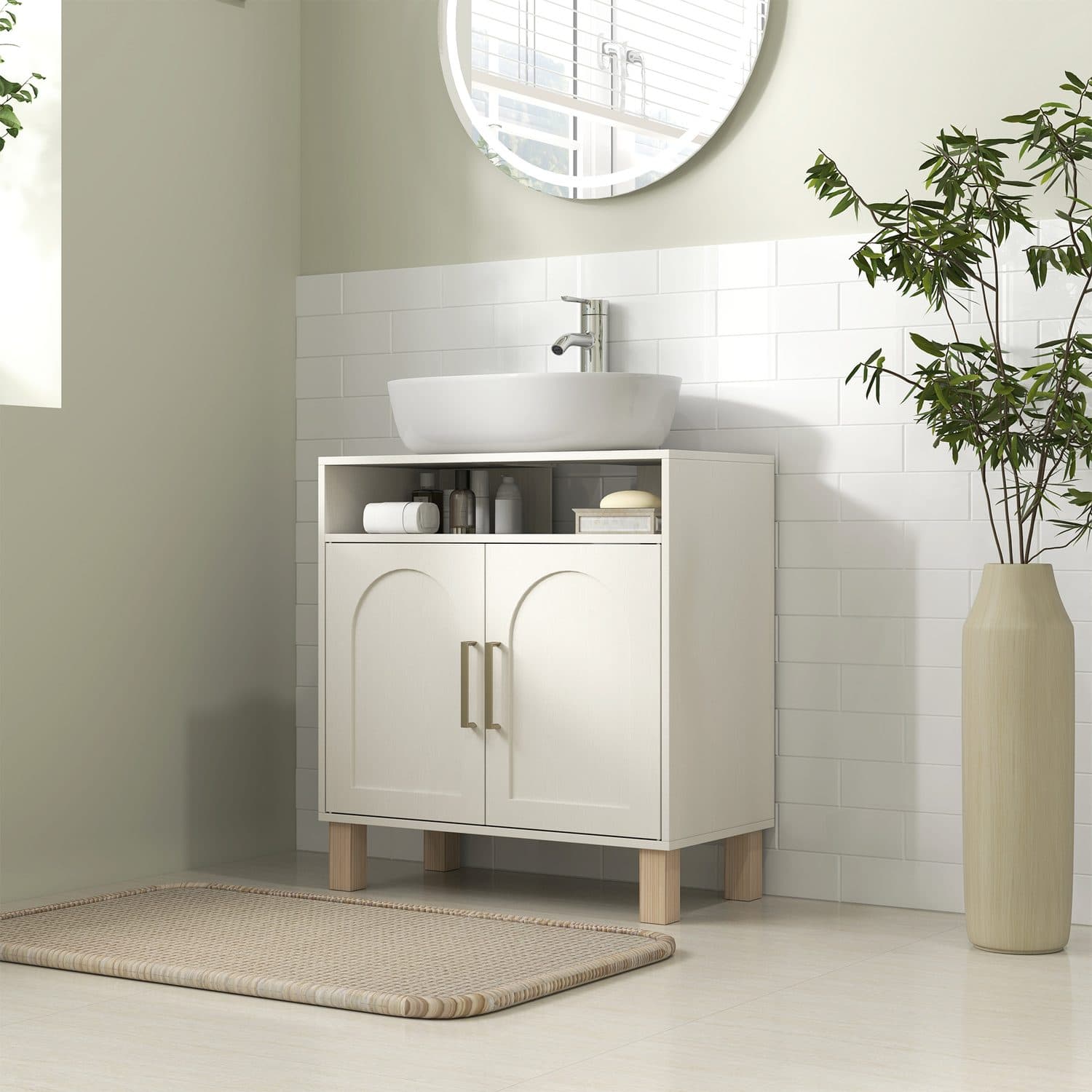 Under-Sink Cabinet with U-Shaped Basin Cut-Out - image 1