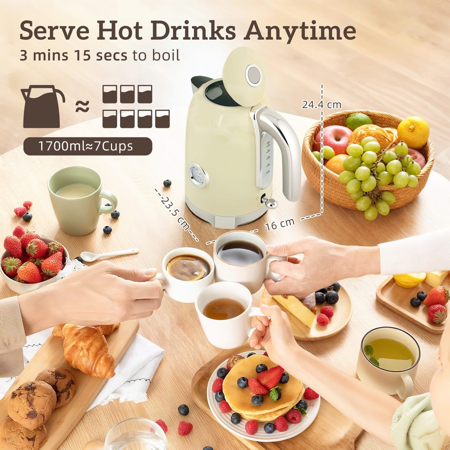 Cream Retro Kettle & Toaster Set - image 1