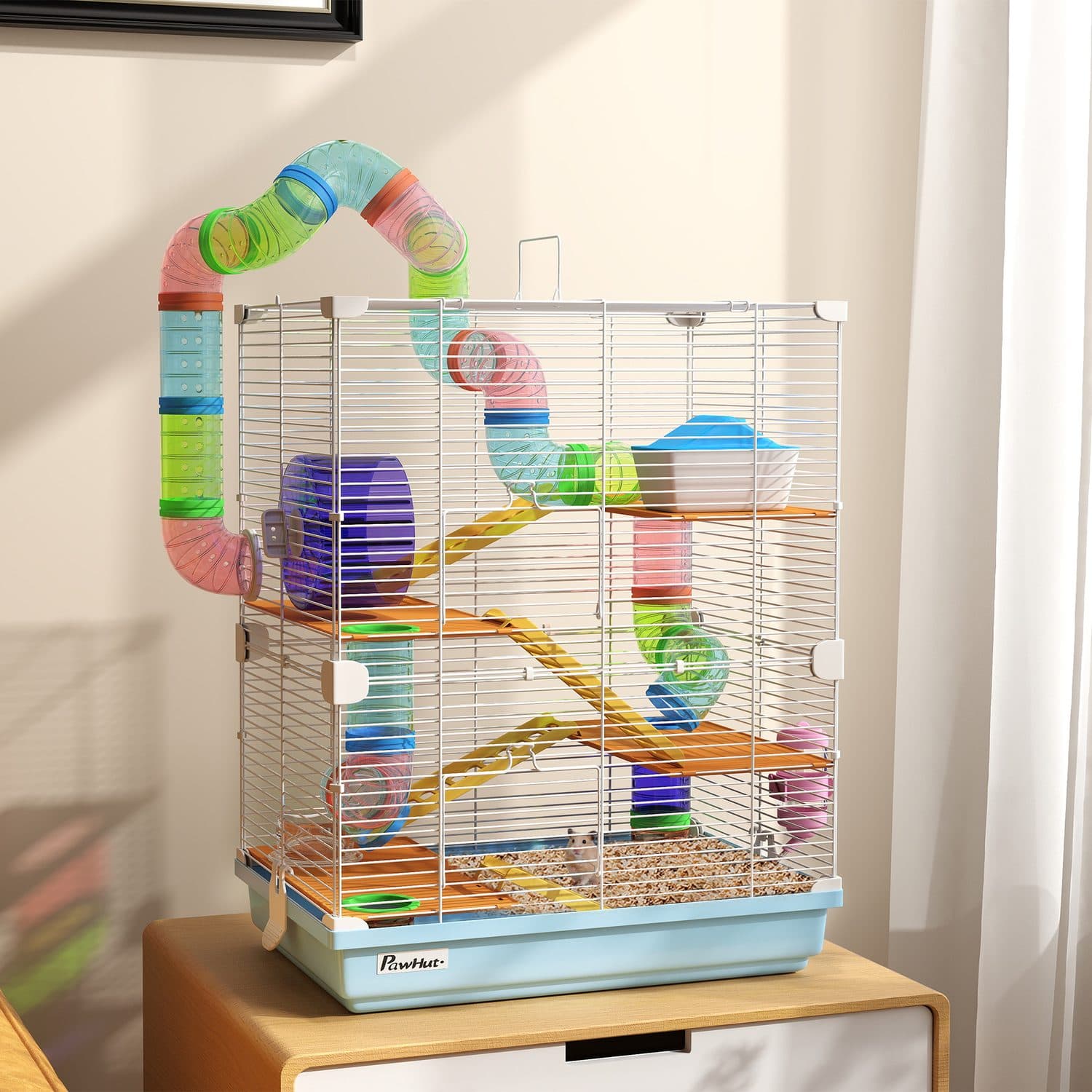 PawHut 5-Tier Hamster Cage Carrier Habitat - image 3
