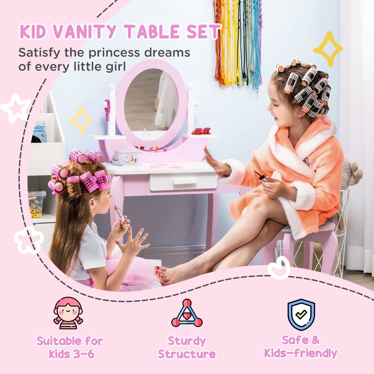 ZONEKIZ Pink Vanity Set - image 1