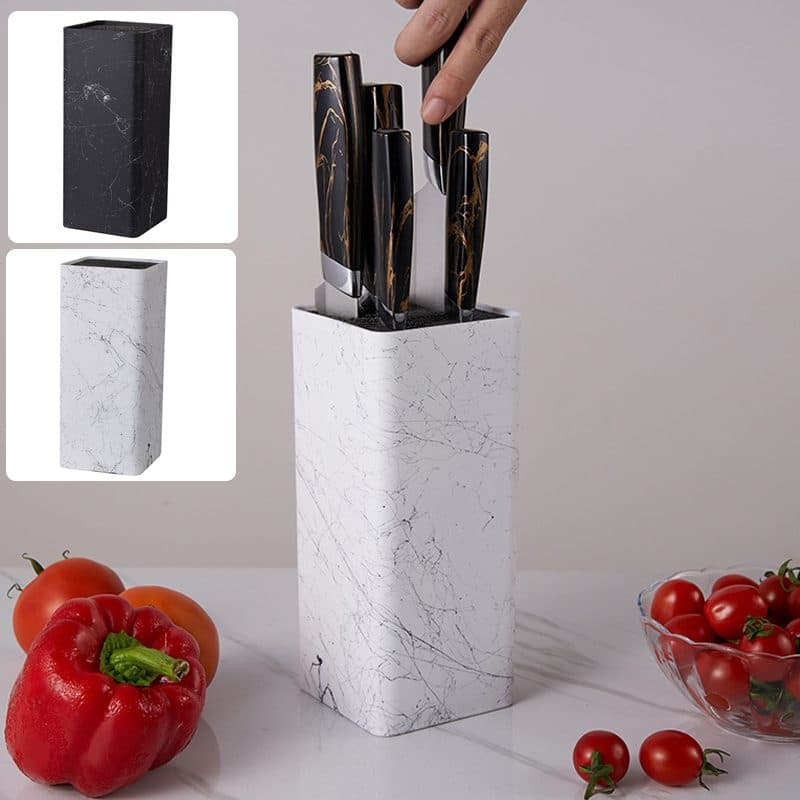 Slot-Free Universal Knife Block in Marble-Effect Finish - image 7