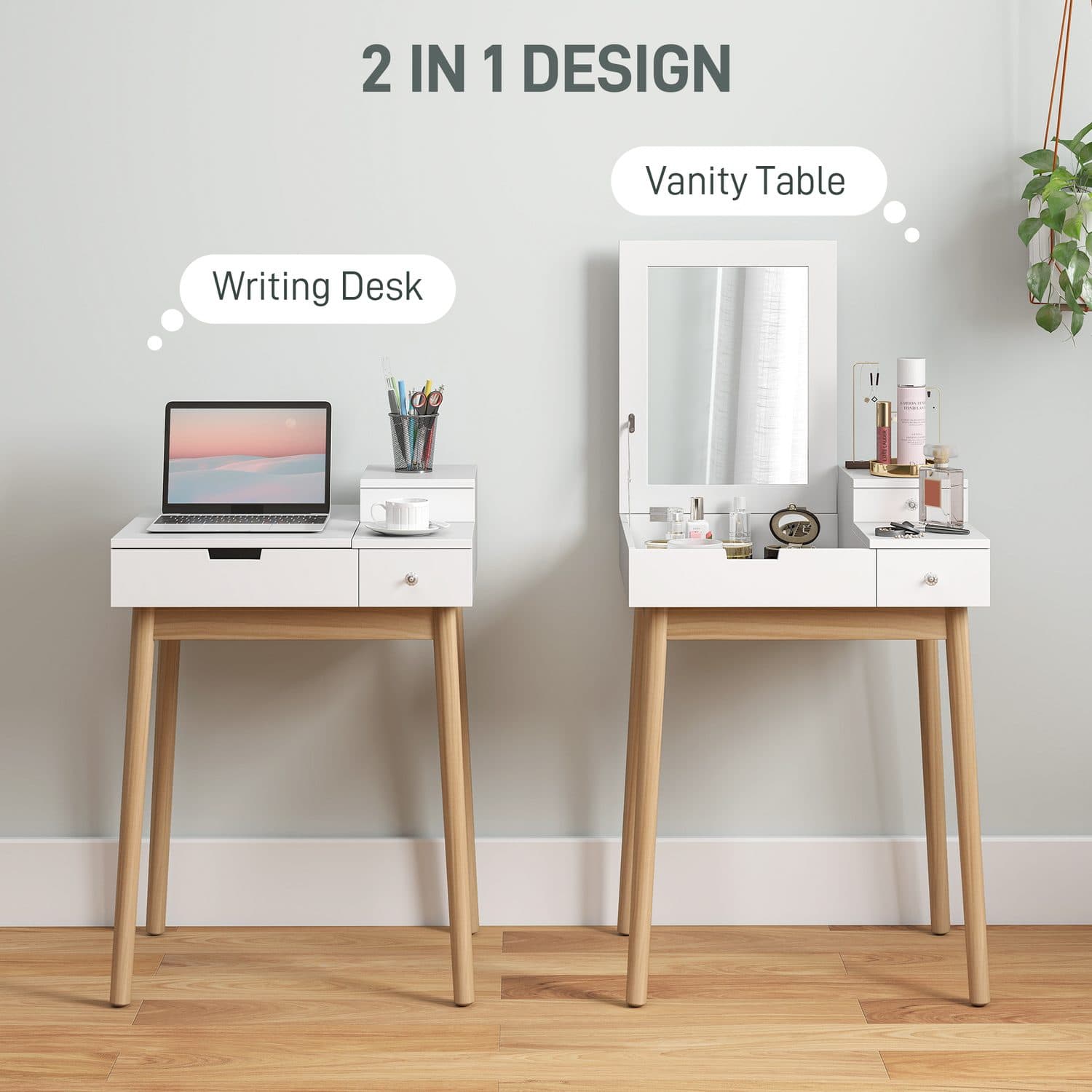 2-in-1 Vanity & Writing Desk - image 3