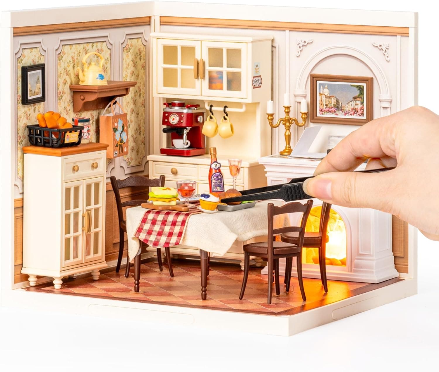 Build-Your-Own Miniature Dining Room Kit with Lighting - image 4