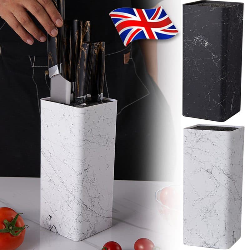 Slot-Free Universal Knife Block in Marble-Effect Finish - image 6