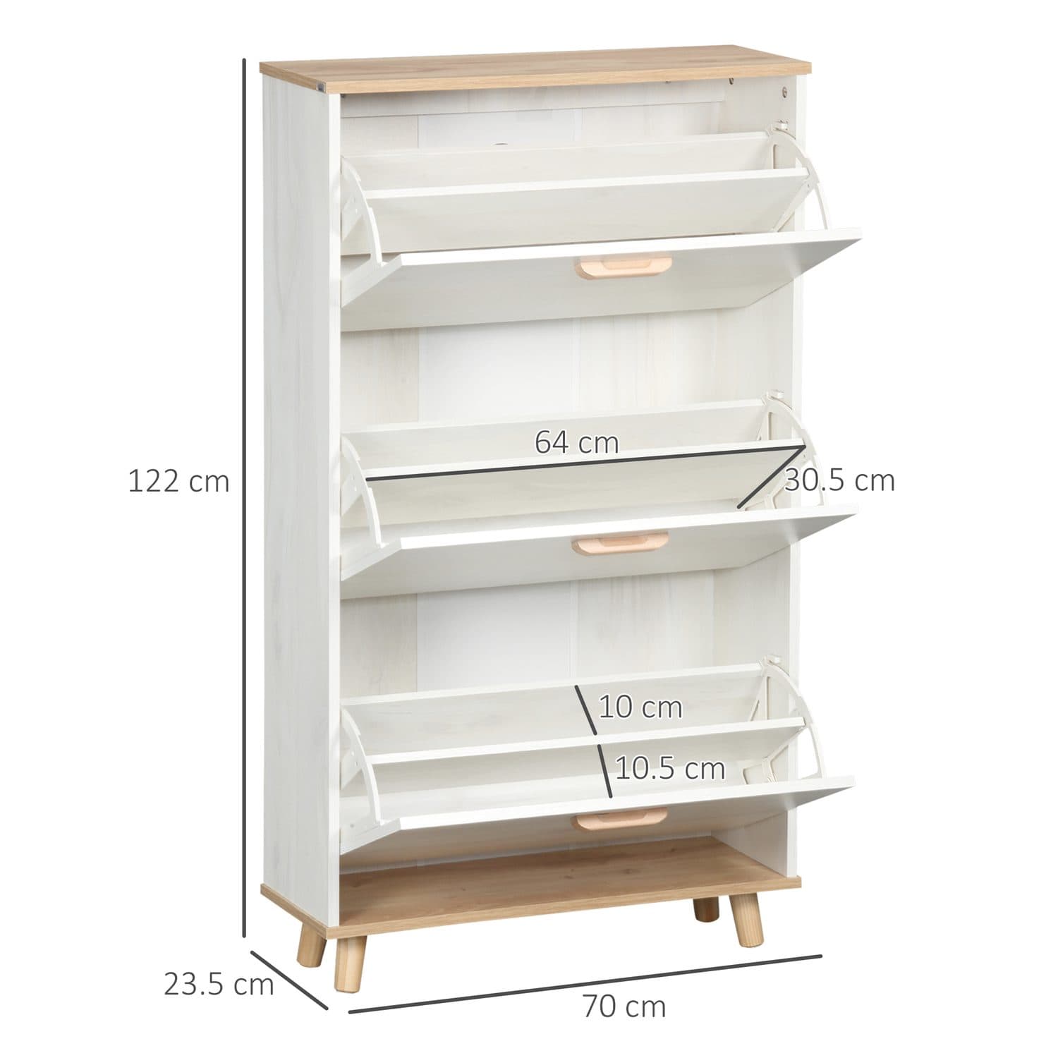 Slim 3-Drawer Shoe Cabinet - image 5