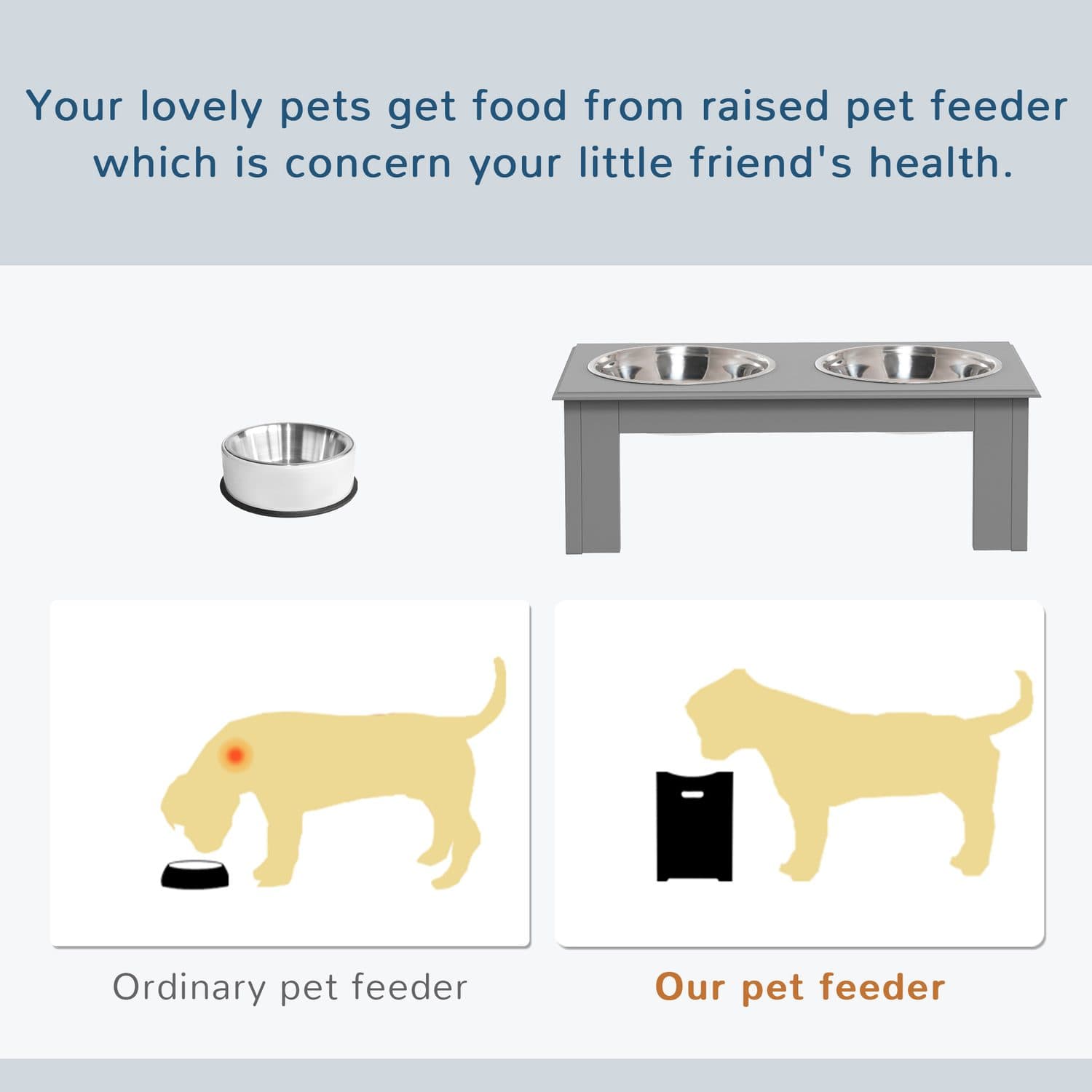 Raised Stainless Steel Feeding Bowls for Small Dogs - image 3