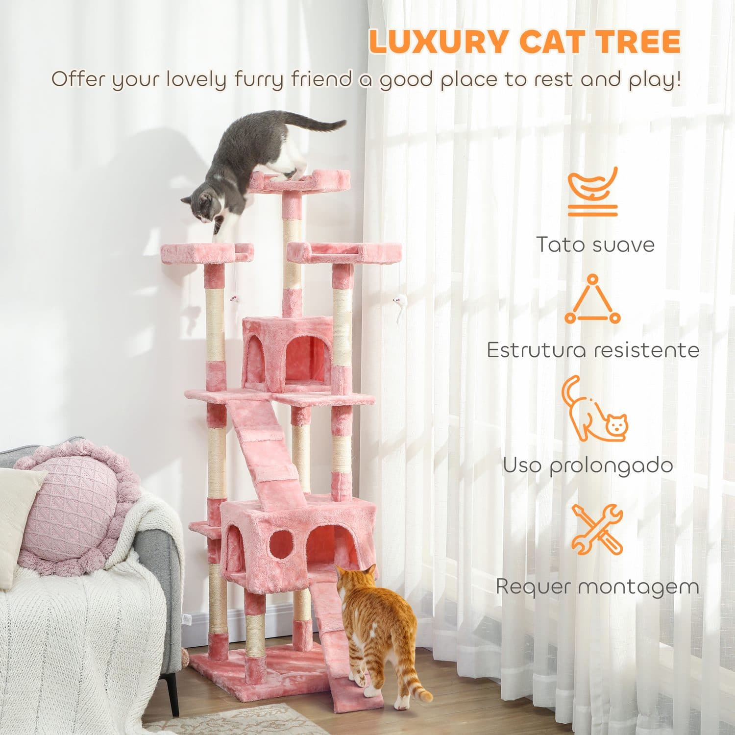 PawHut 173cm Cat Tree Activity Centre - image 1