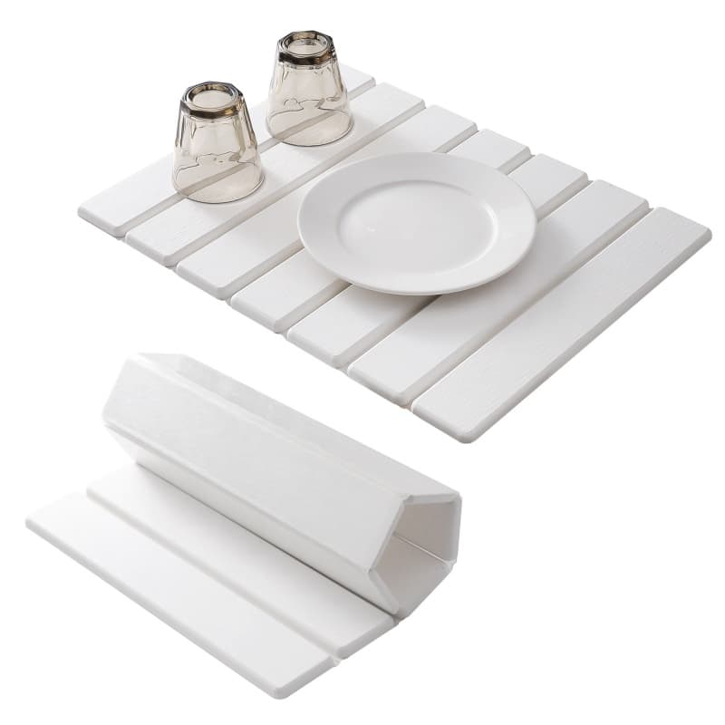White Foldable Diatomite Drying Mat for Kitchen Draining - Default