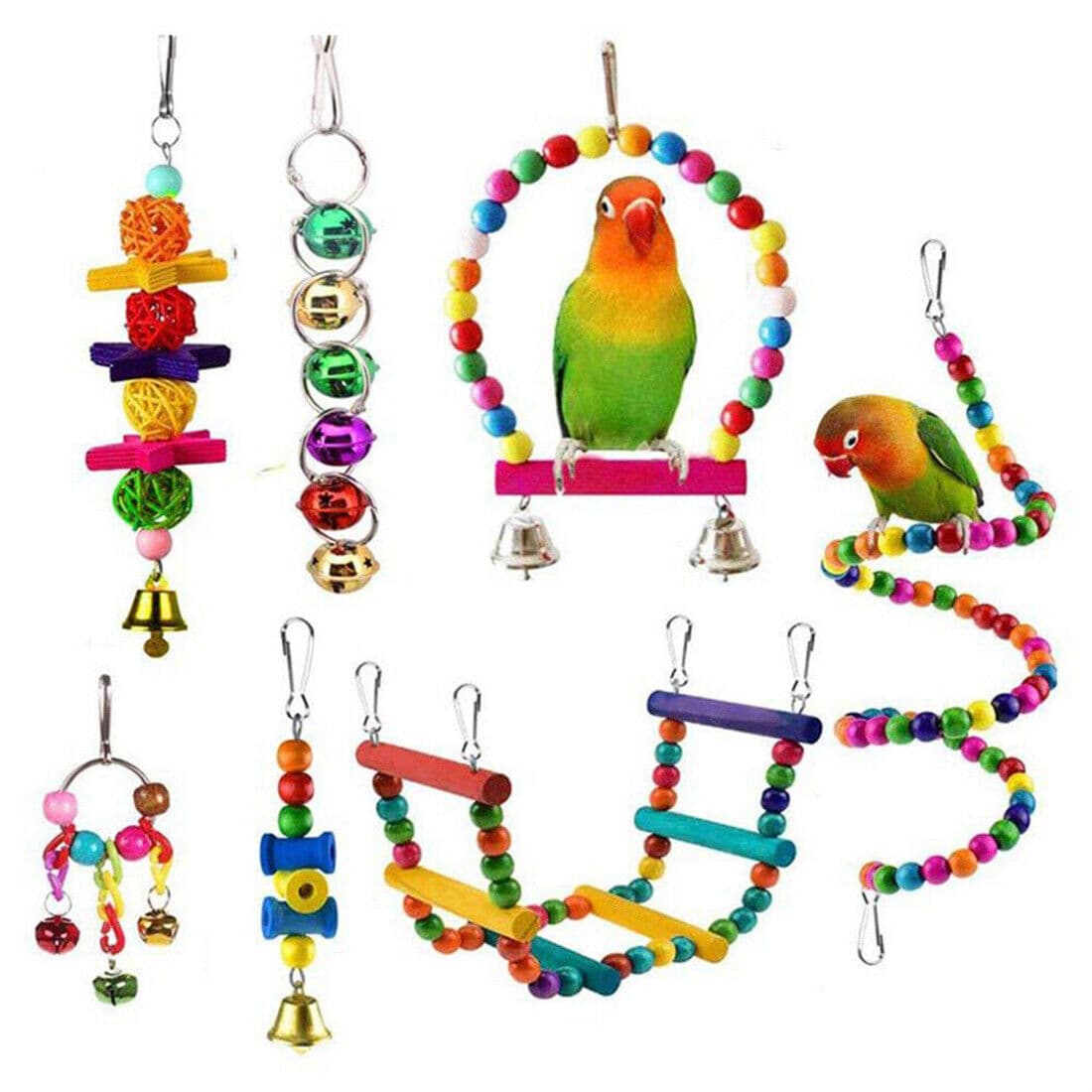 21-Piece Bird Toy Set for Budgies, Cockatiels & Parrots - image 5