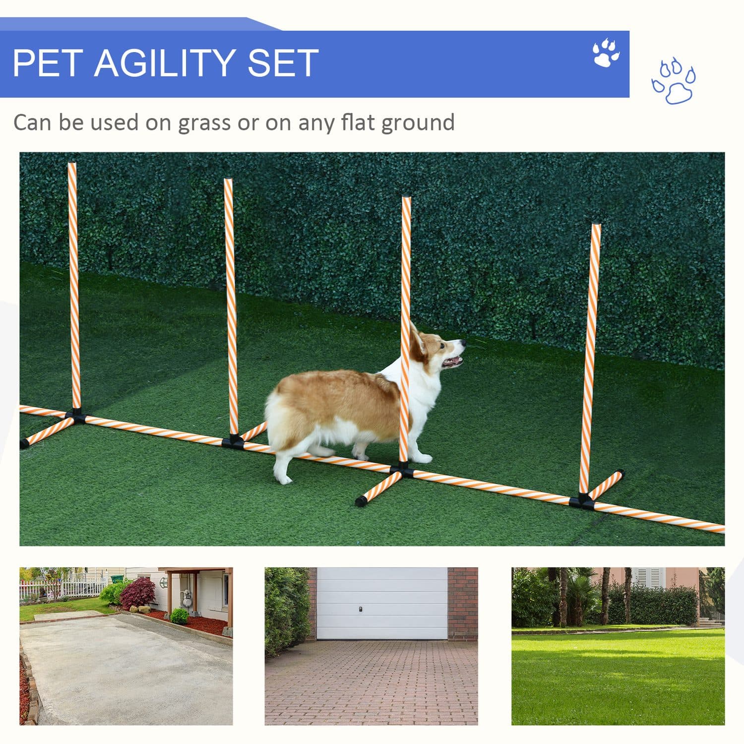 PawHut Weave Poles Set for Outdoor Dog Agility Training - image 4