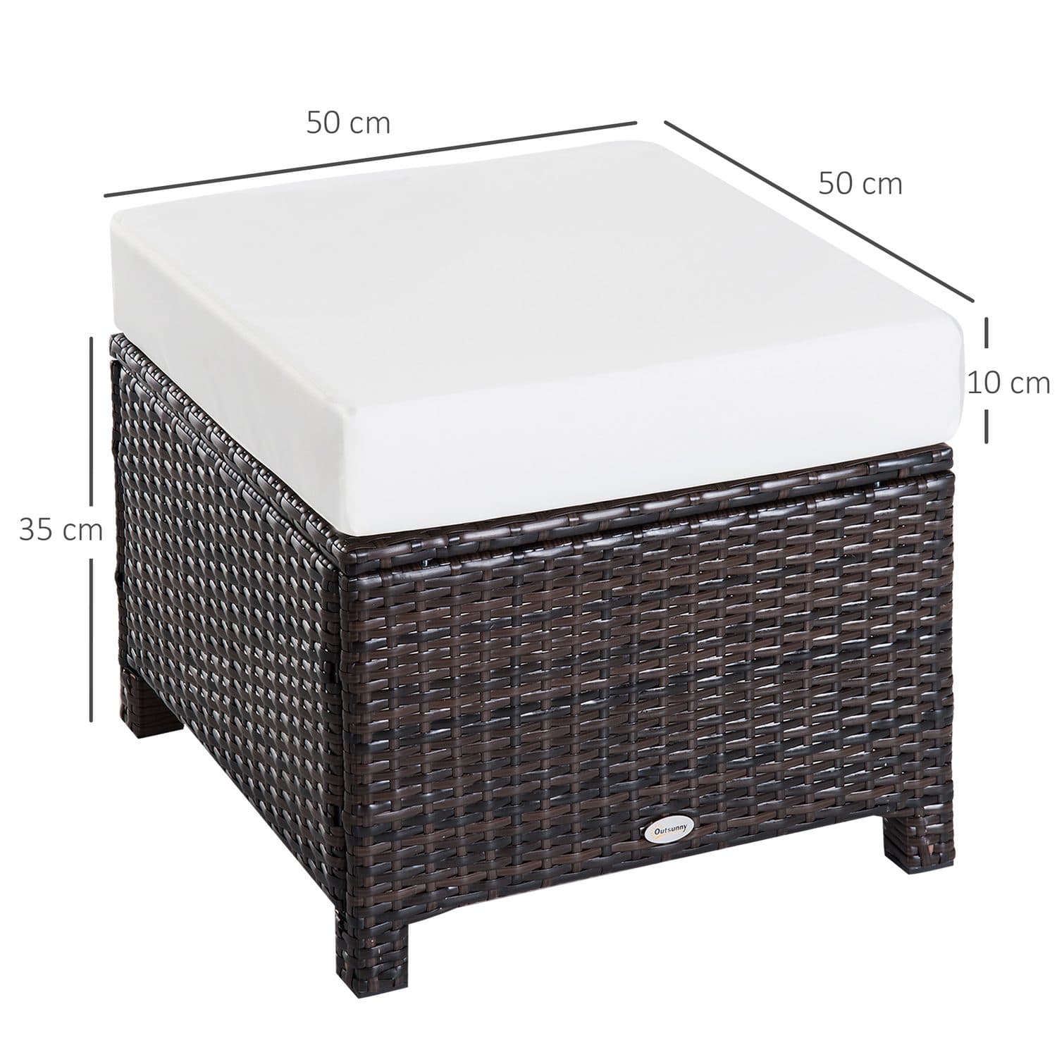 Relax in Style with this Premium Brown Rattan Garden Footstool - image 2