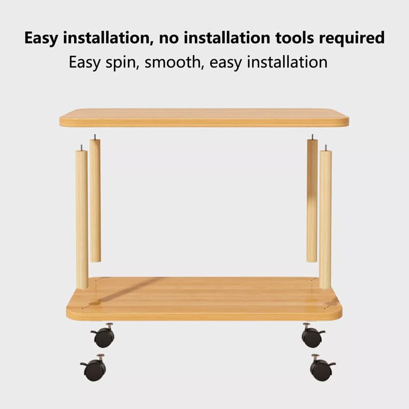 Rolling 2-Tier Side Table for Sofa and Living Room - image 1