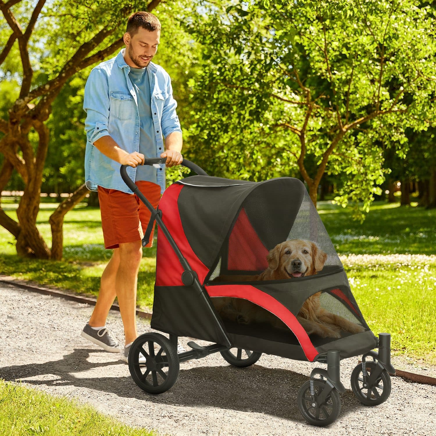 Foldable Pet Stroller for Large Dogs, Up to 30kg - image 5