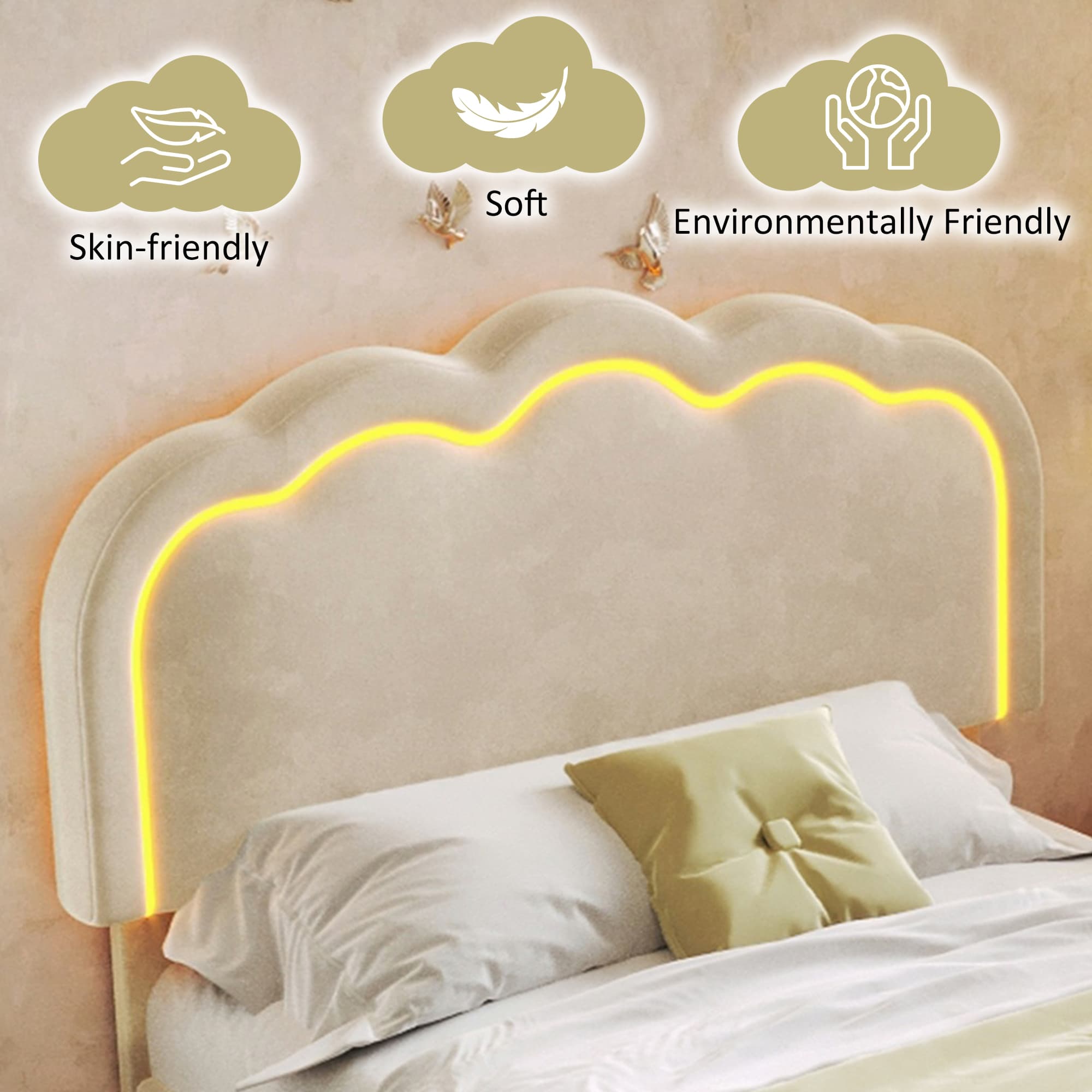 LED Upholstered Bed - image 3