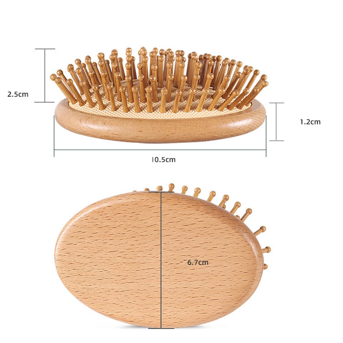 Natural Wood Air Cushion Brush for Scalp Massage - Default