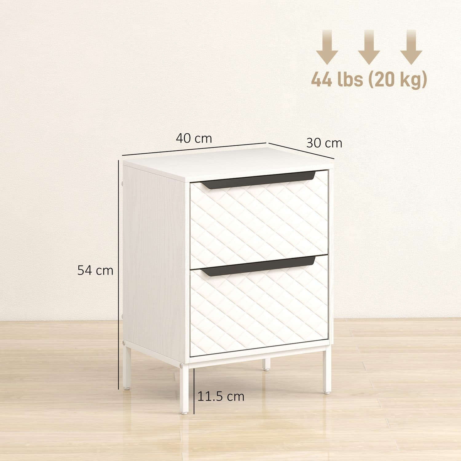 White Two-Drawer Fabric Dresser for Bedroom Storage - image 3