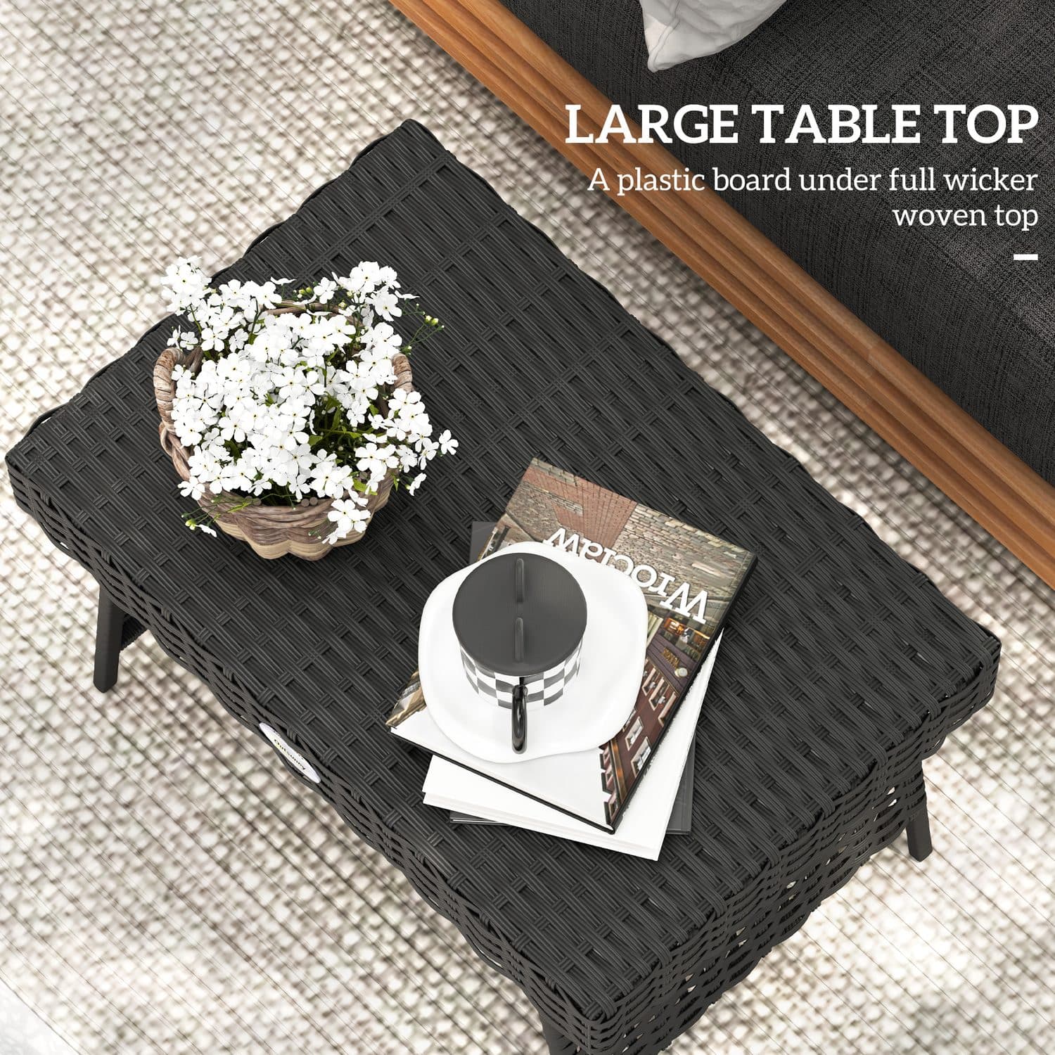 Foldable Rattan Coffee Table - image 2
