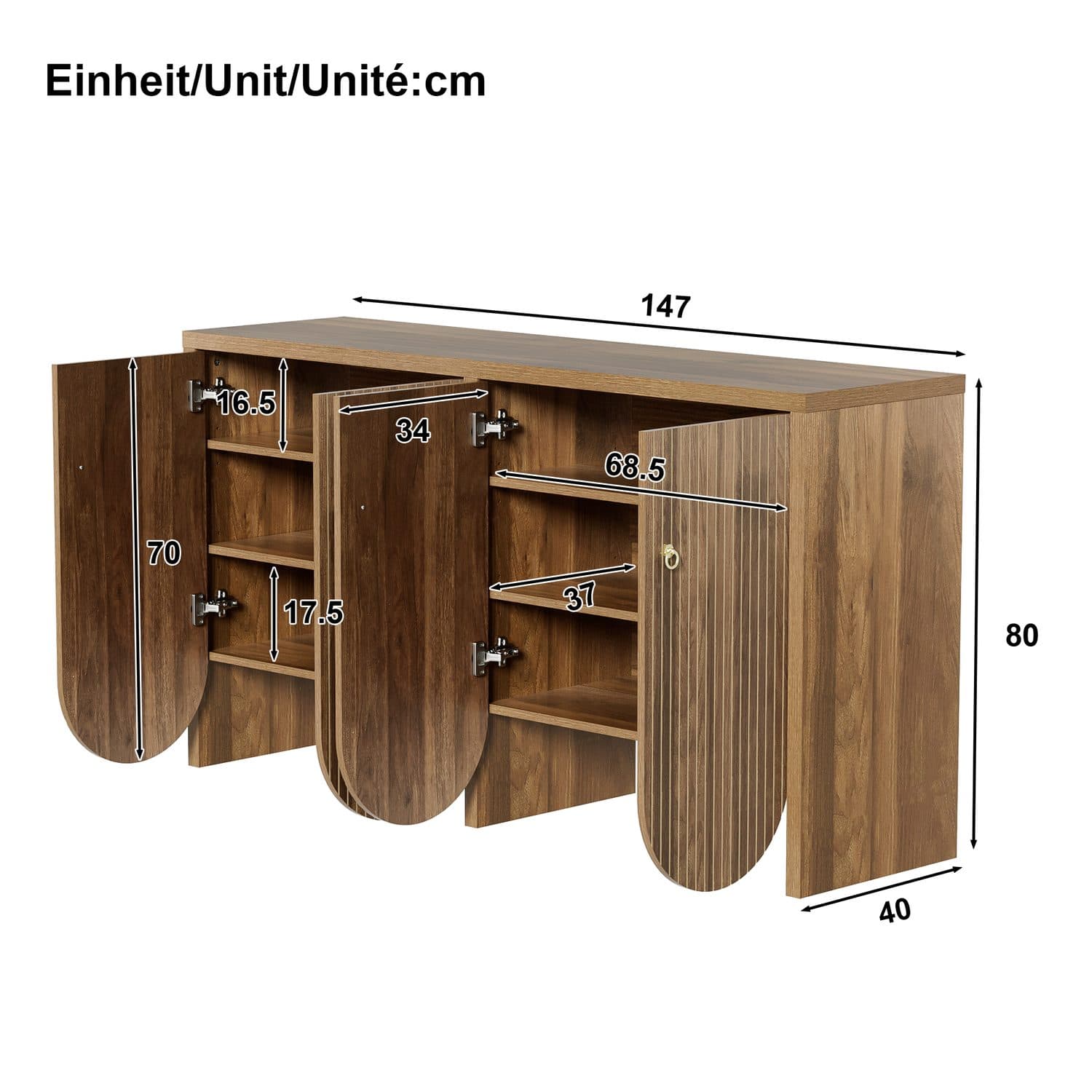 Walnut Look Sideboard for Calm, Flexible Storage - image 4
