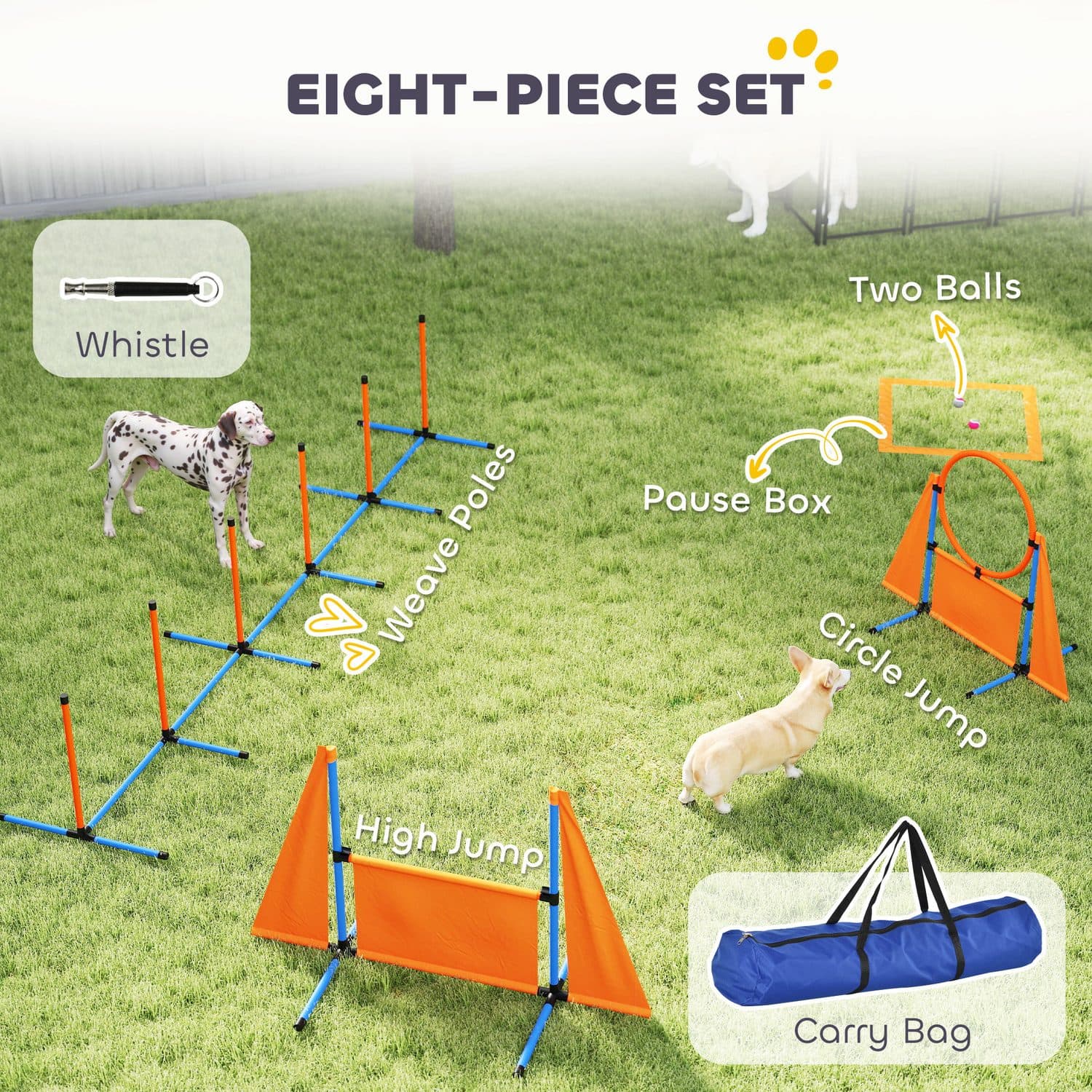 PawHut Dog Agility Set with Jump Ring, Pause Box and Carry Bag - image 4