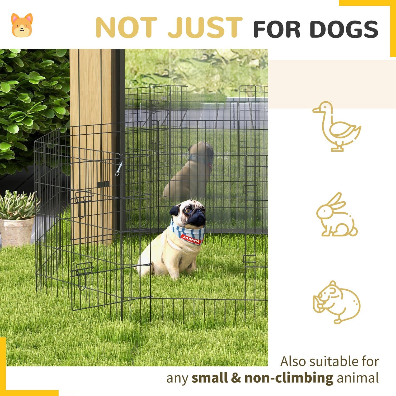 PawHut 8 Panel DIY Dog Pen for Indoor & Outdoor Use - image 5