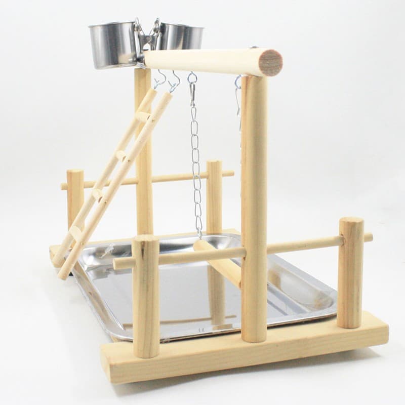 Portable Solid Wood Playstand for Parrots and Cockatiels - image 7