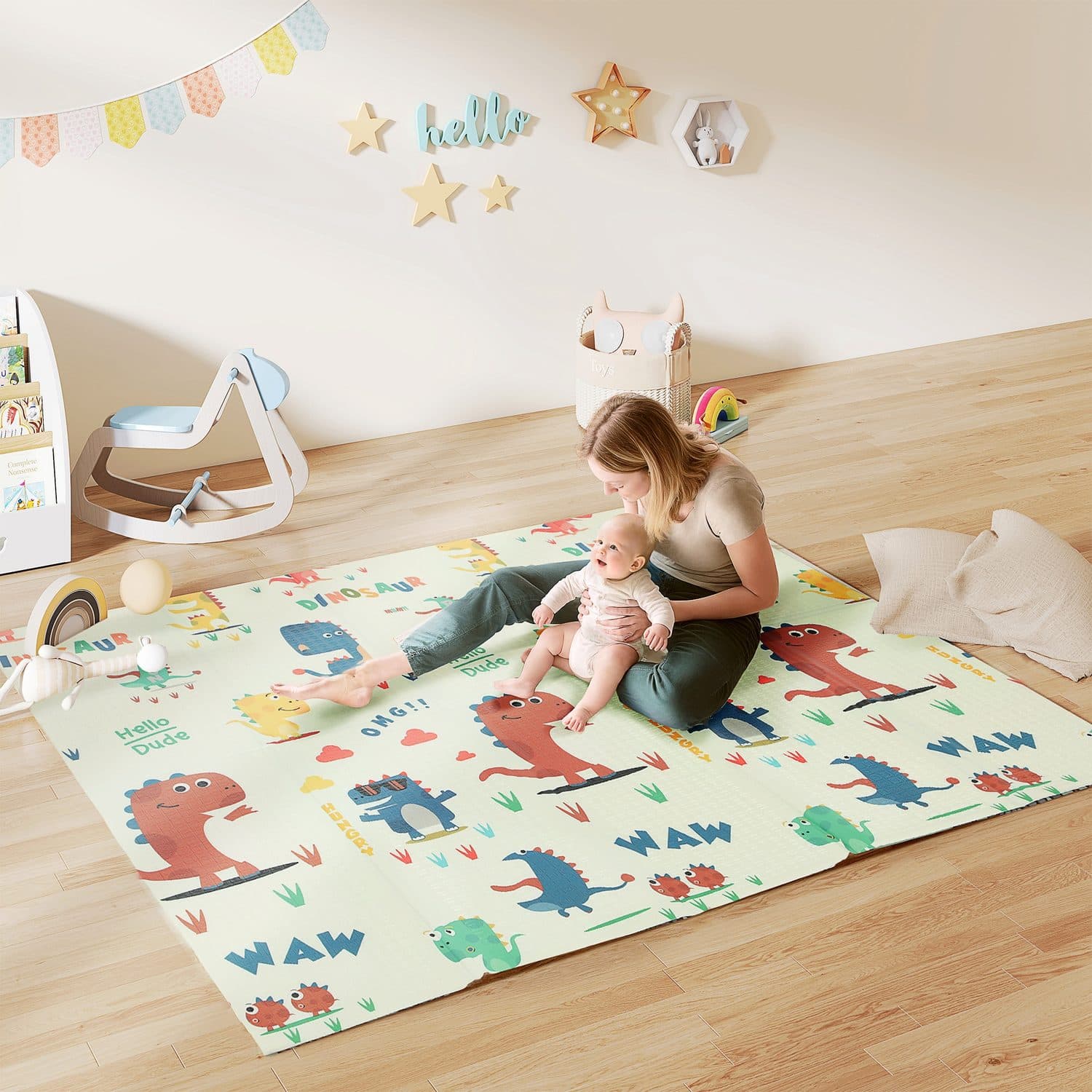 Dinosaur baby play mat for crawling and tummy time - image 5