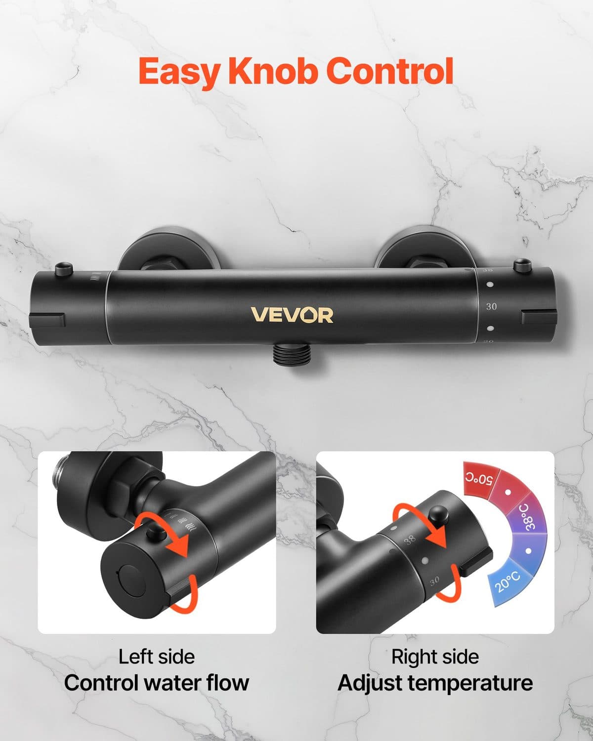 Black Thermostatic Shower Valve for Safer Temperature Control - image 3