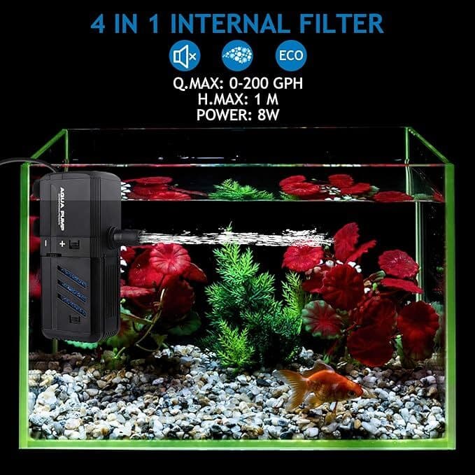 4-in-1 Submersible Aquarium Filter and Oxygen Pump - image 9