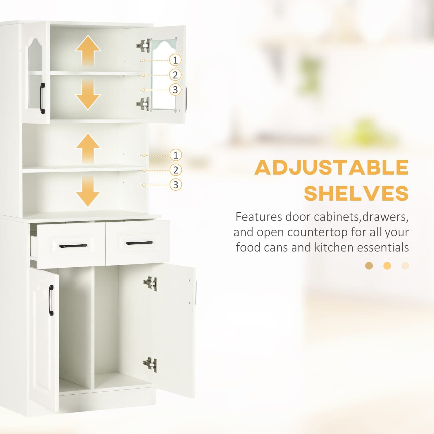 Tall White Kitchen Cupboard - image 3