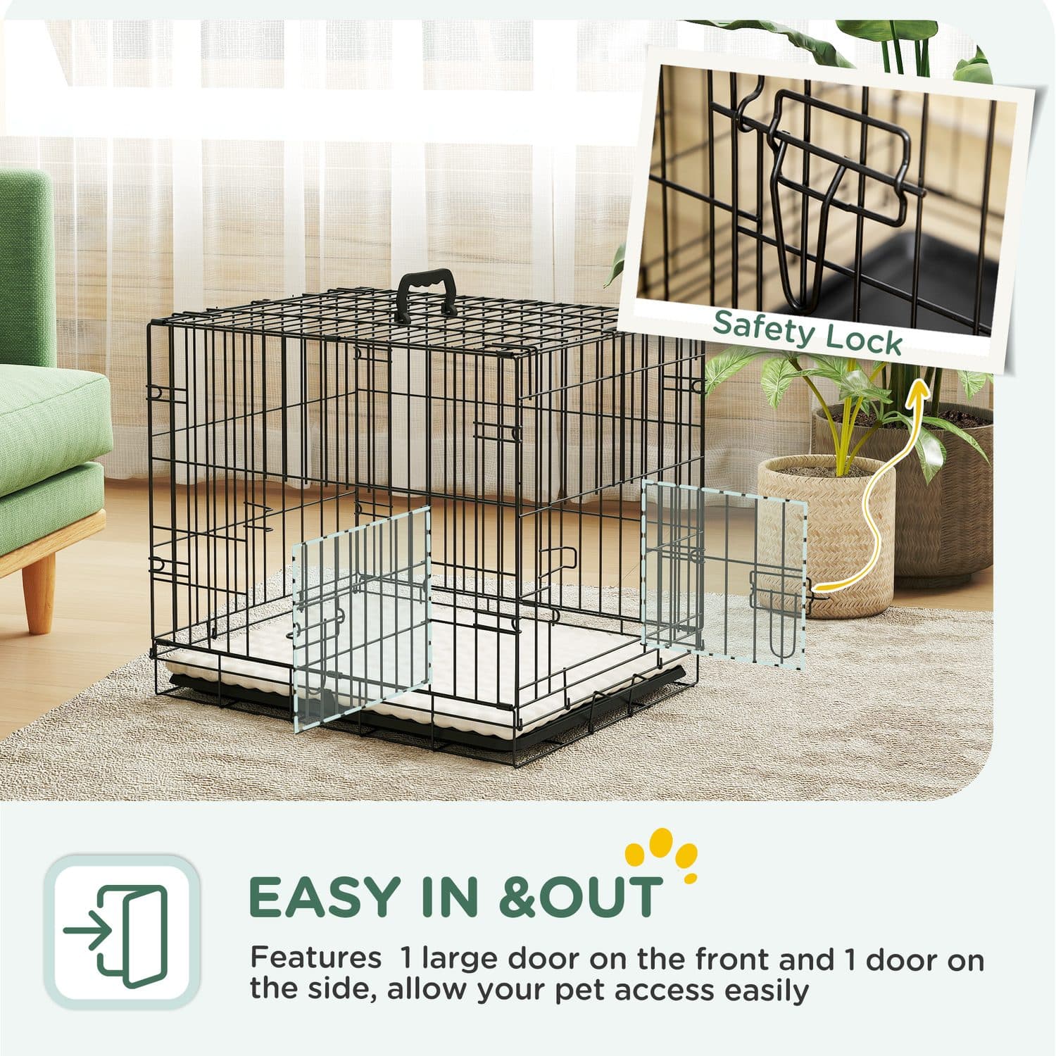 PawHut Foldable Dog Crate for Extra Small Dogs - image 5