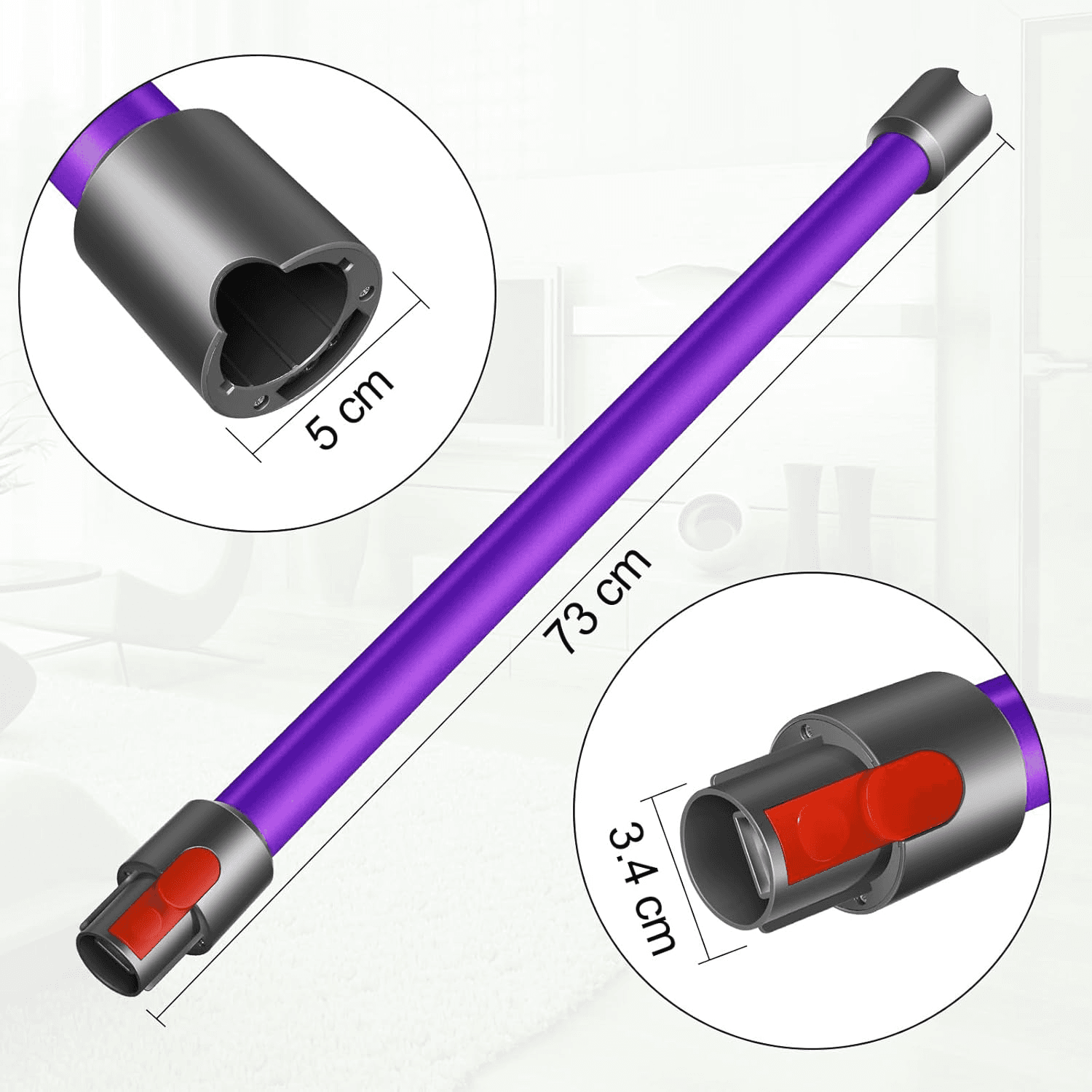 Dyson V7–V11 Replacement Extension Wand, Purple