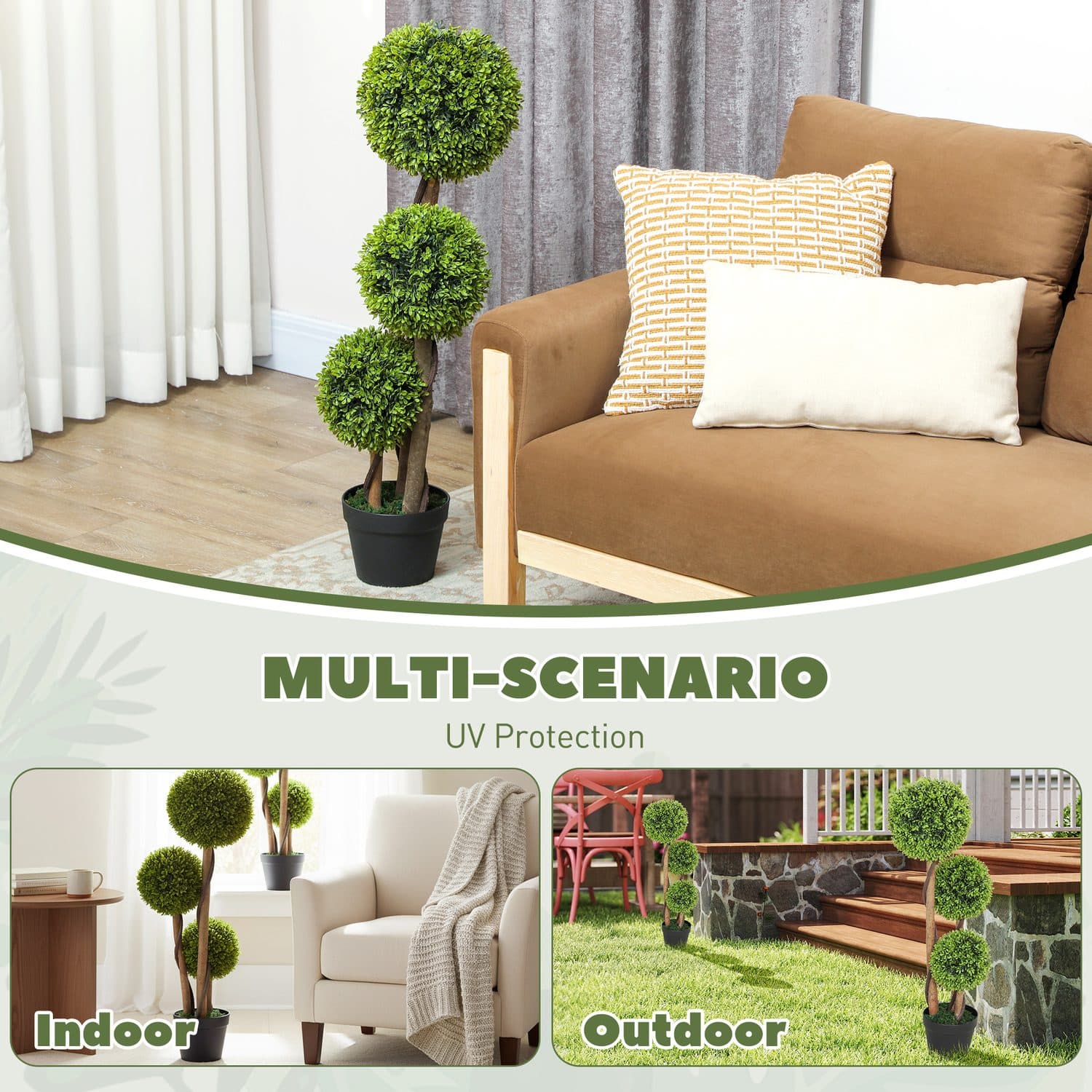 90cm Faux Boxwood Trees - image 2
