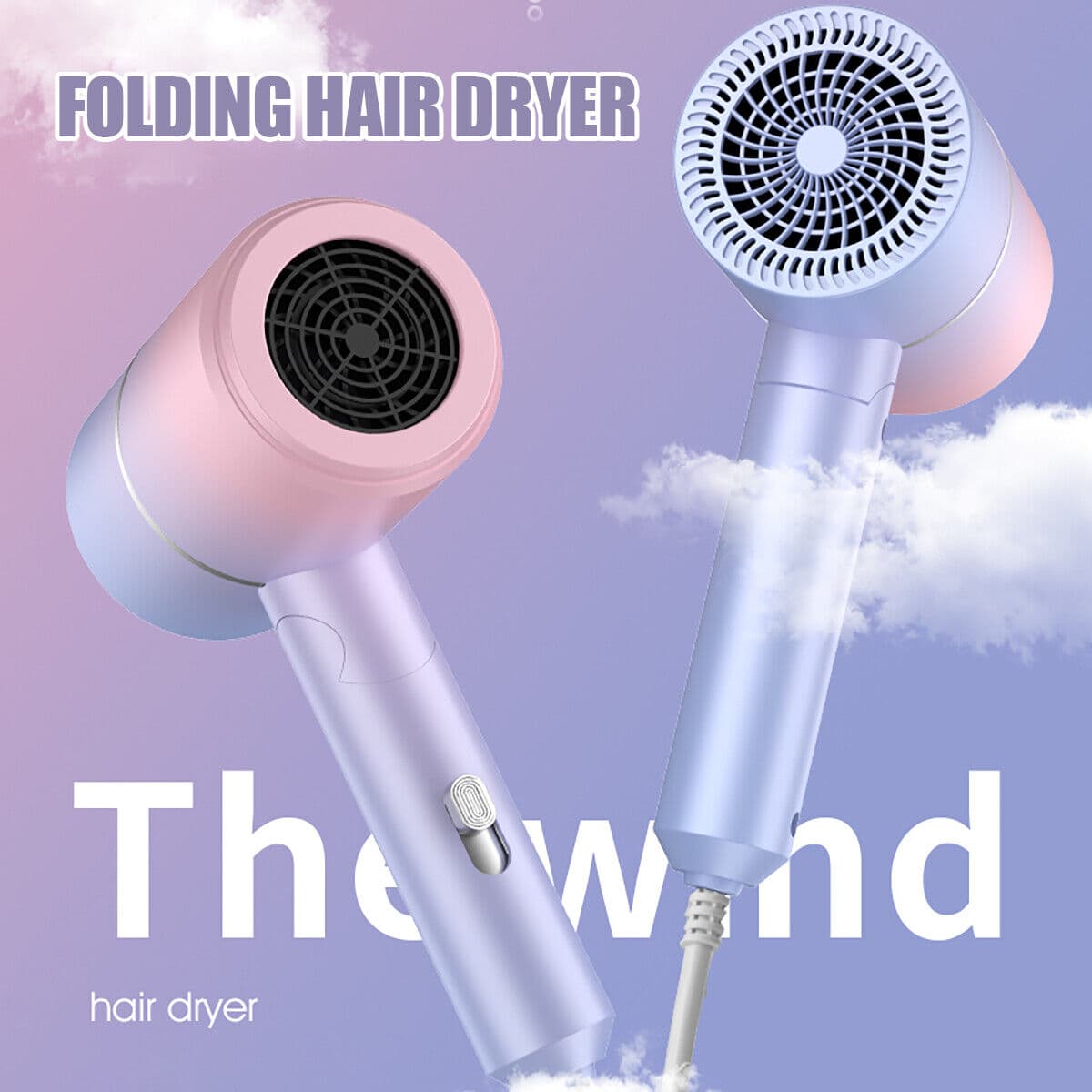 Foldable Negative Ionic Hair Dryer with Adjustable Temperature - image 6