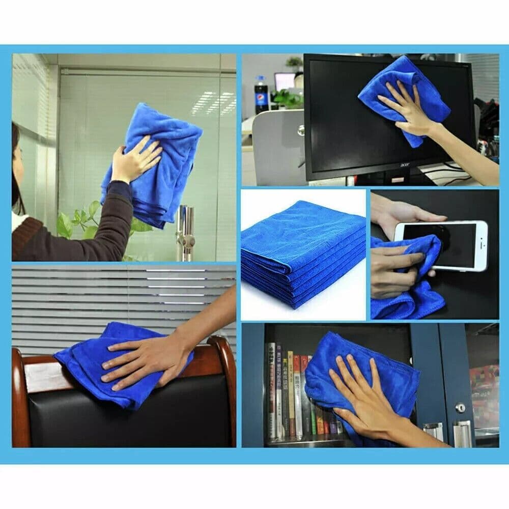 Stock up on 50 blue microfibre cloths for cleaning - image 9