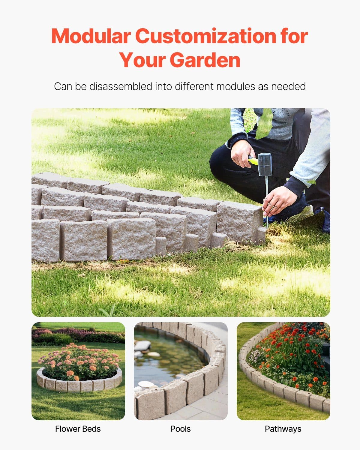 Flexible Faux Stone Lawn Edging for Garden Borders - image 2