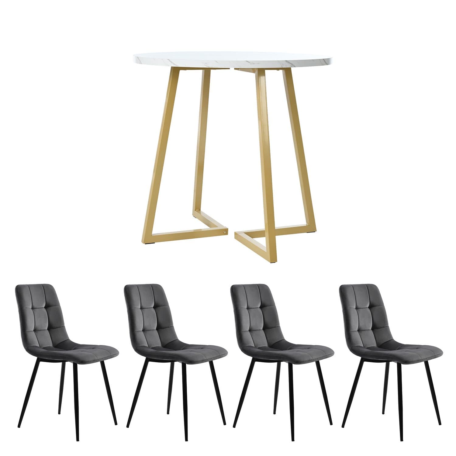 Modern 5-Piece Round Dining Set - image 5