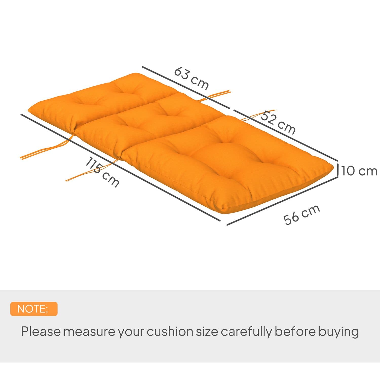 Orange padded cushion for rocking chairs - image 1