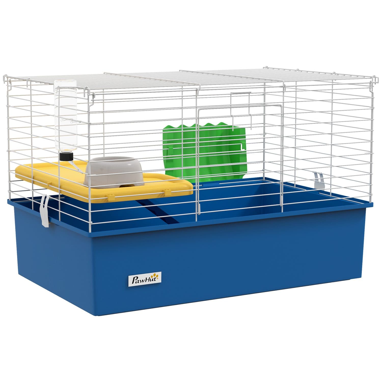 Compact Wire Cage for Small Animals with Platform & Hay Feeder