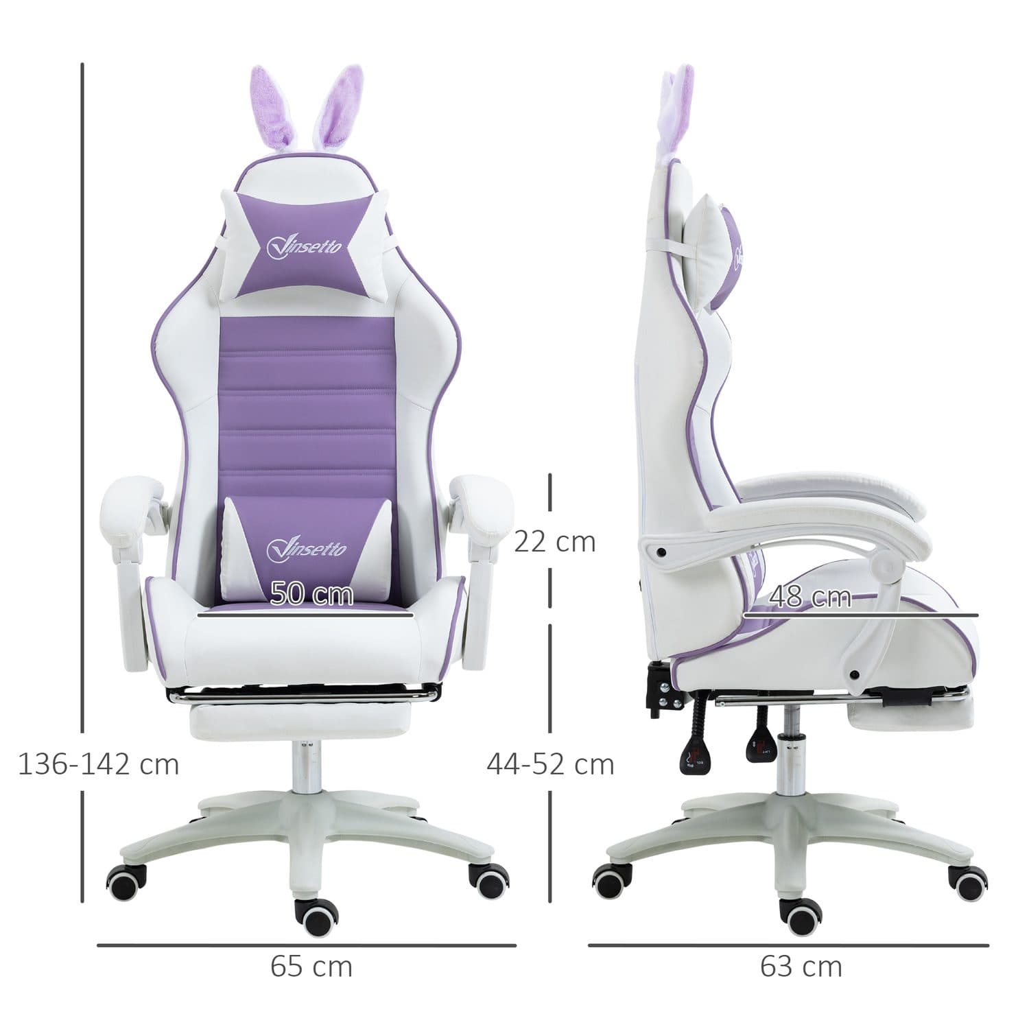 Purple Reclining Bunny Gaming Chair - image 2