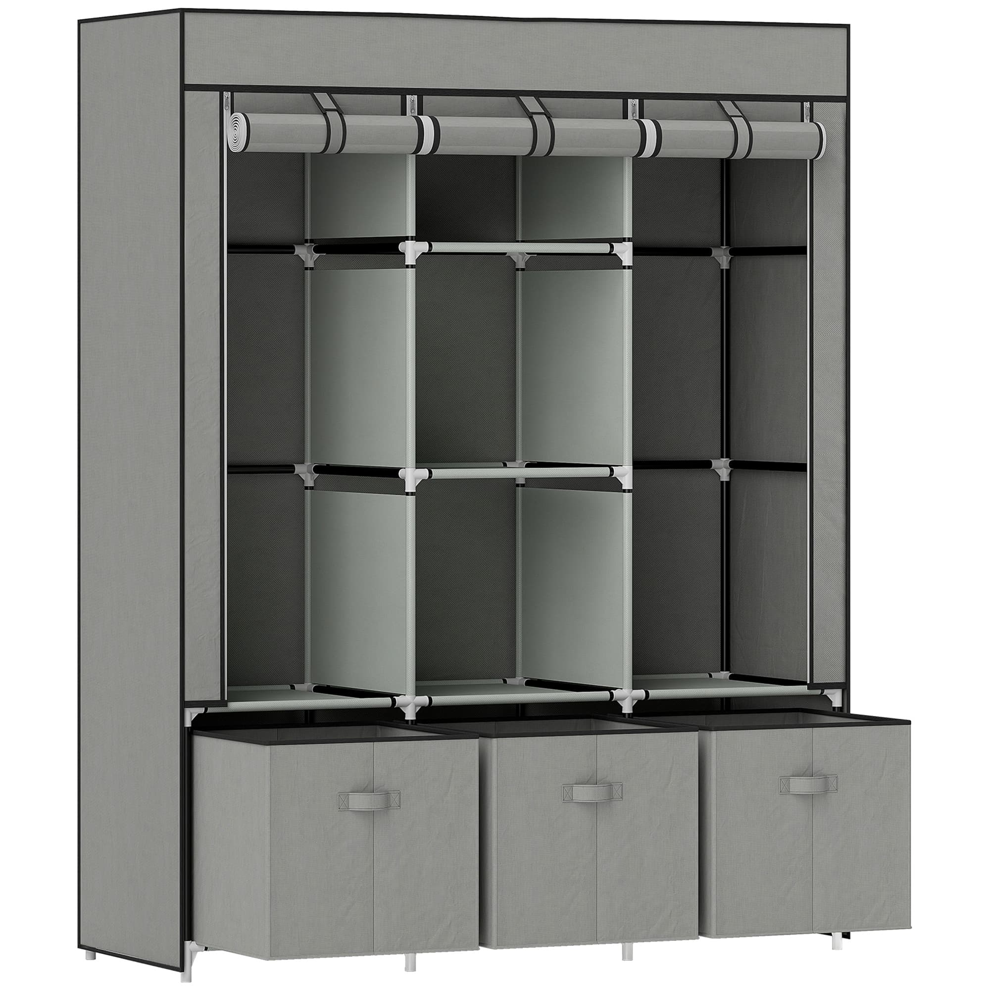 Clothes with a portable light grey wardrobe - Light Grey