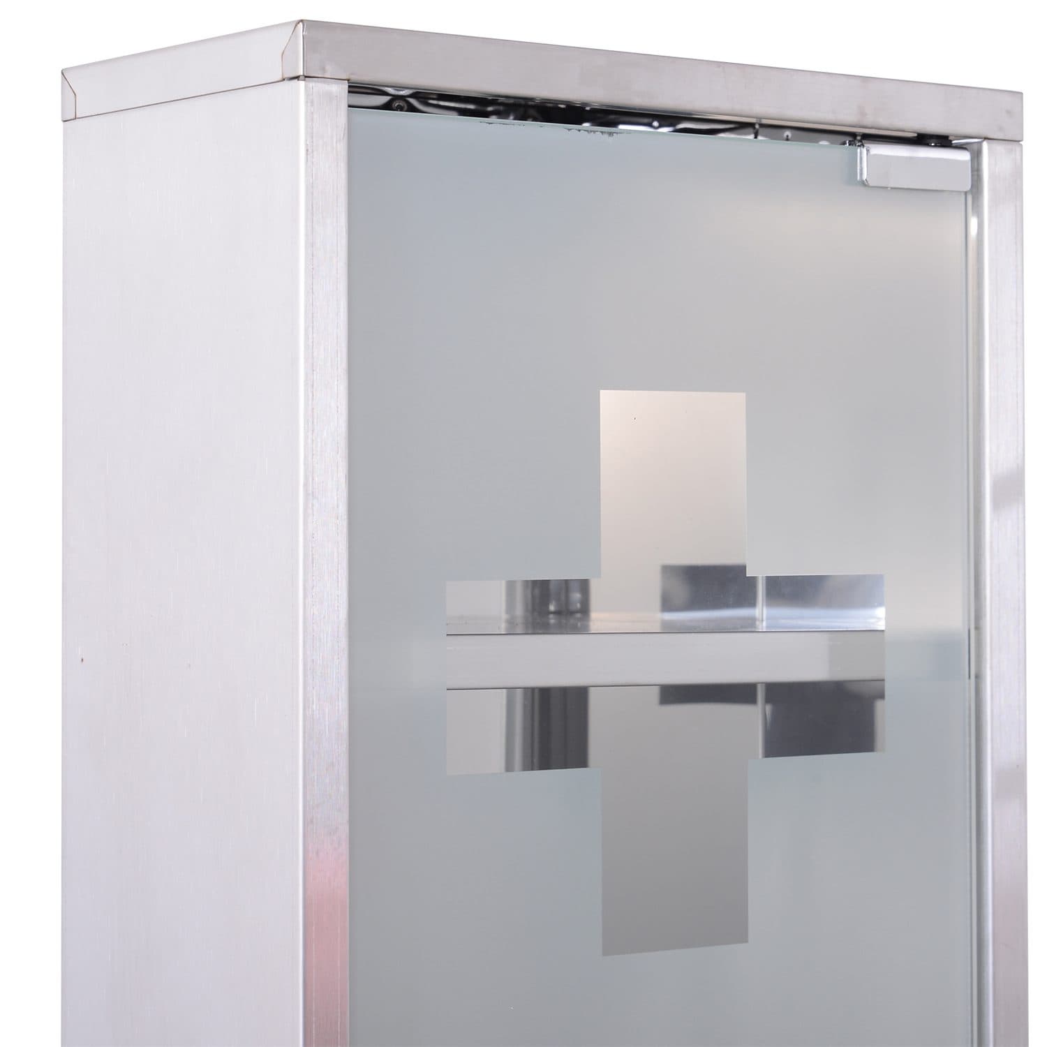 Lockable wall medicine cabinet with glass door - image 2