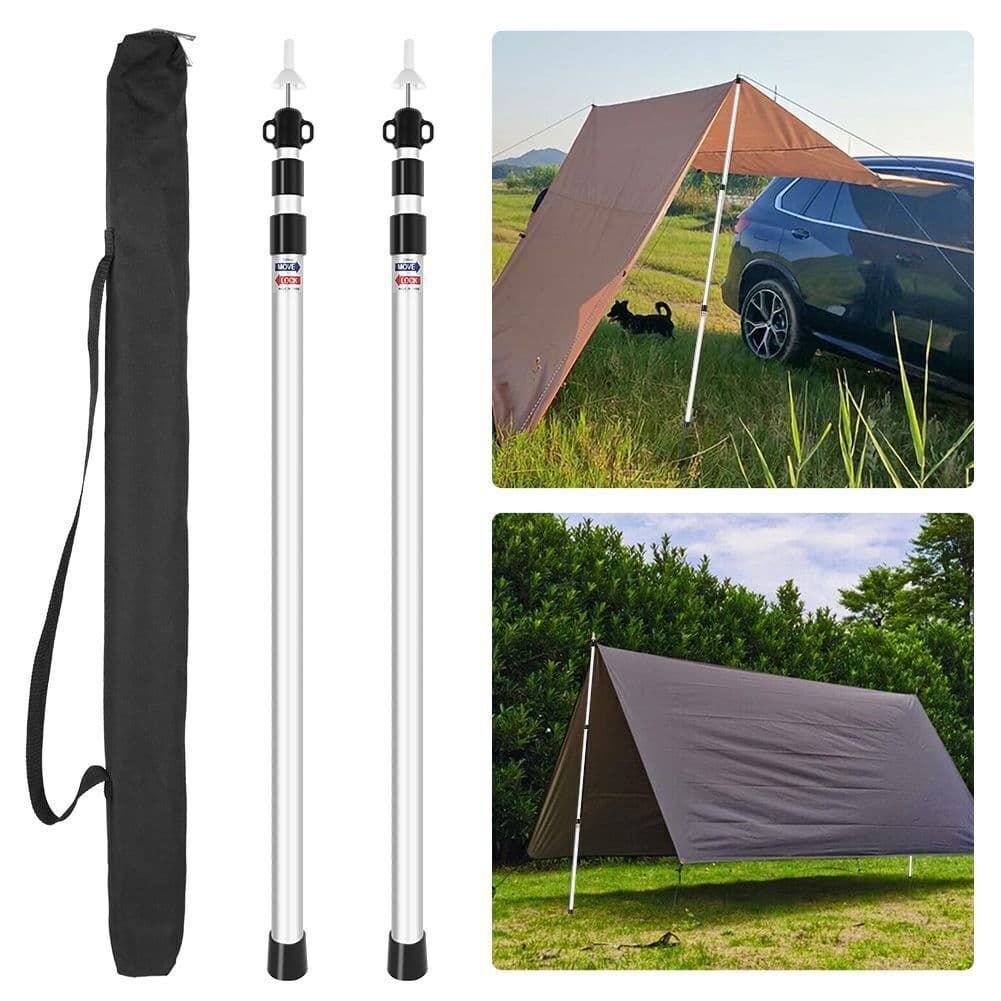 Telescopic Aluminium Awning Poles — Adjustable 90 to 230 cm - Aluminum alloy