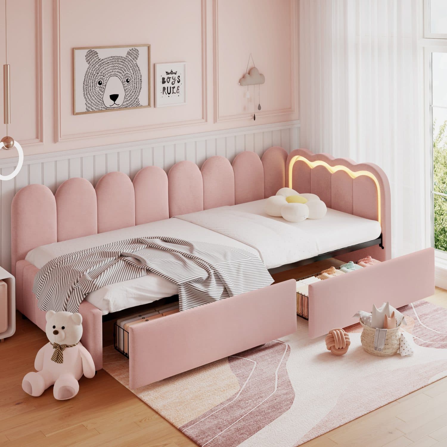 Pink Velvet Daybed - image 2