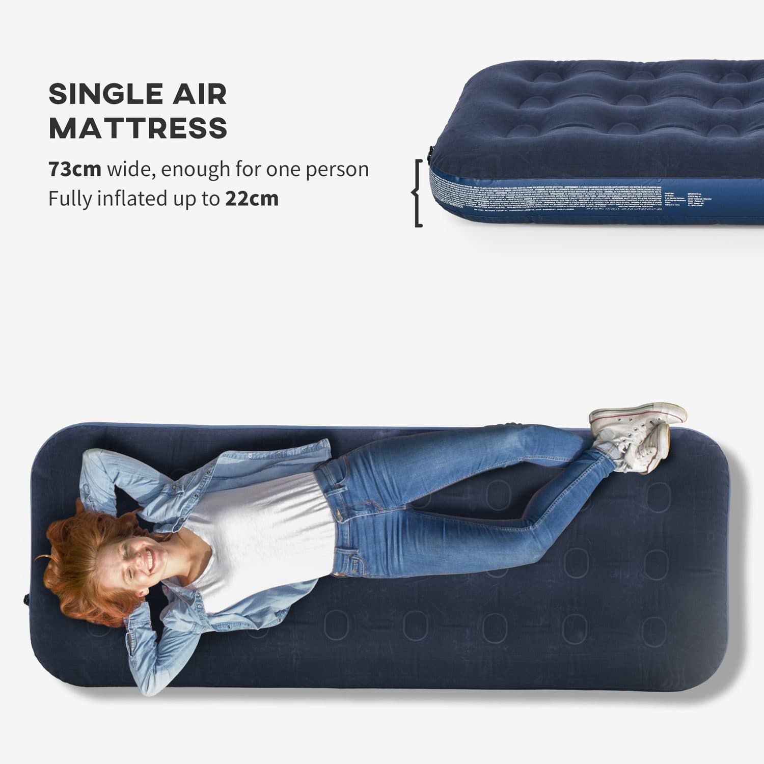 A portable single air bed for guests, camping and travel - image 1