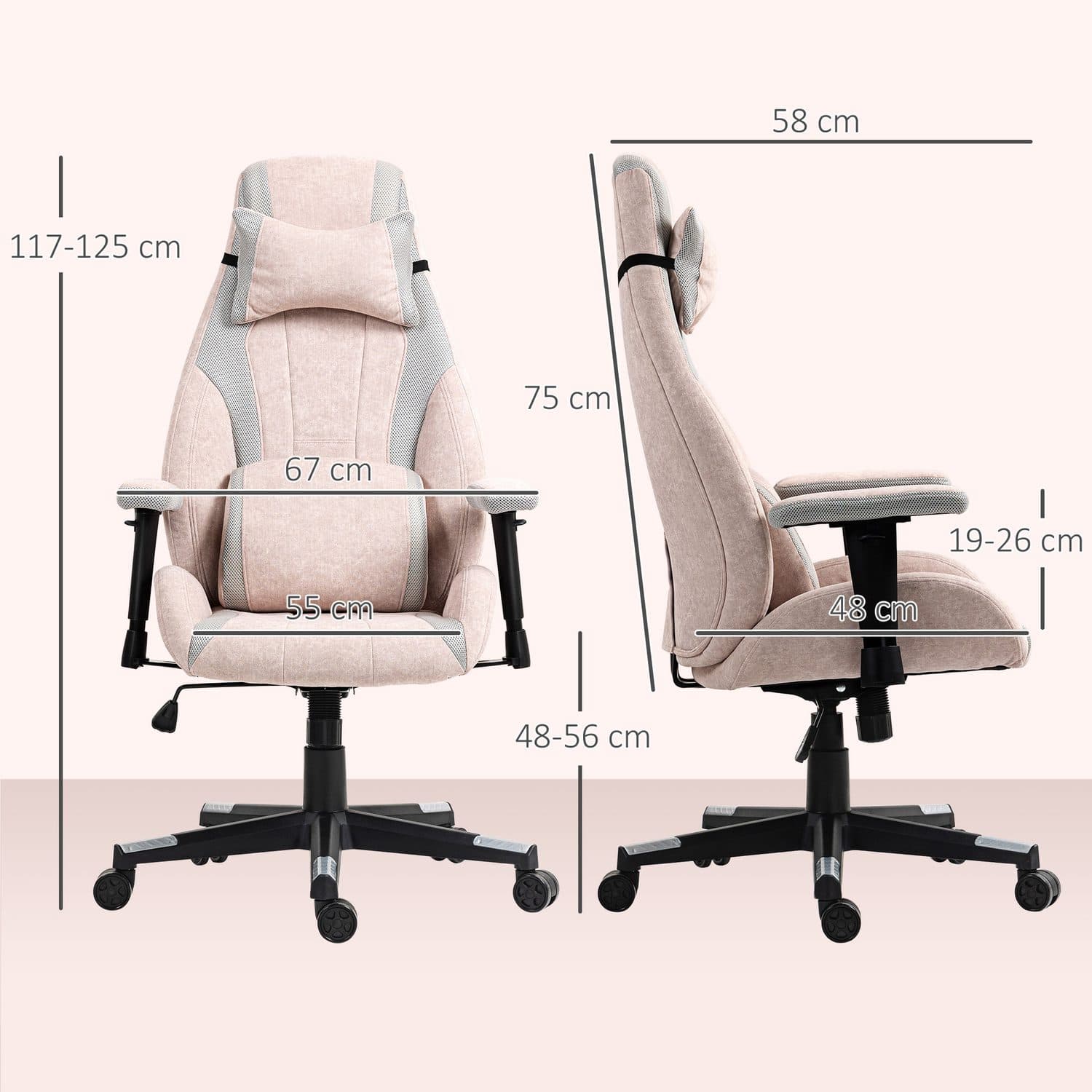 Ergonomic Pink Gaming Chair - image 2
