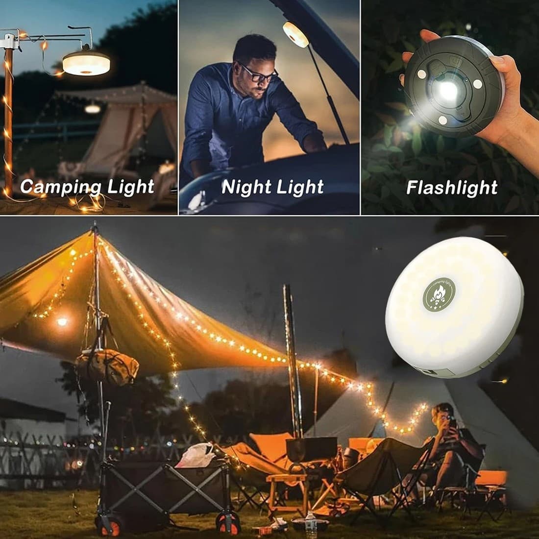 2 Pack Portable Camping String Lights - image 8