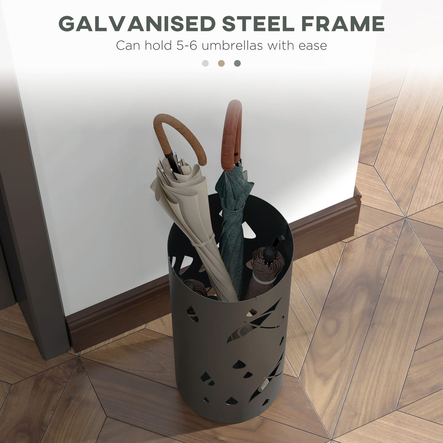 Dark grey umbrella stand for tidy hallway storage - image 2