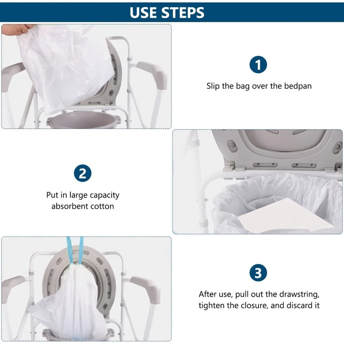 Commode Liners with Absorbent Pads for Hygienic, Easy Cleanup - image 4