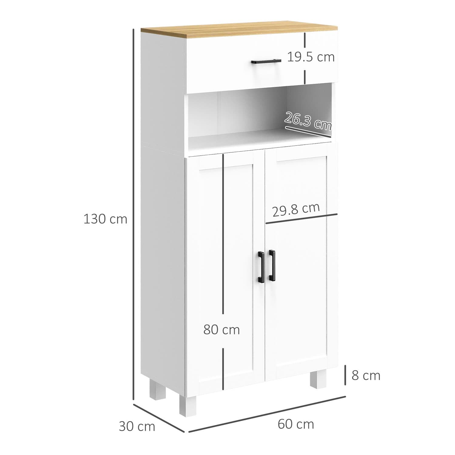 130cm Nordic White Freestanding Cabinet - image 5